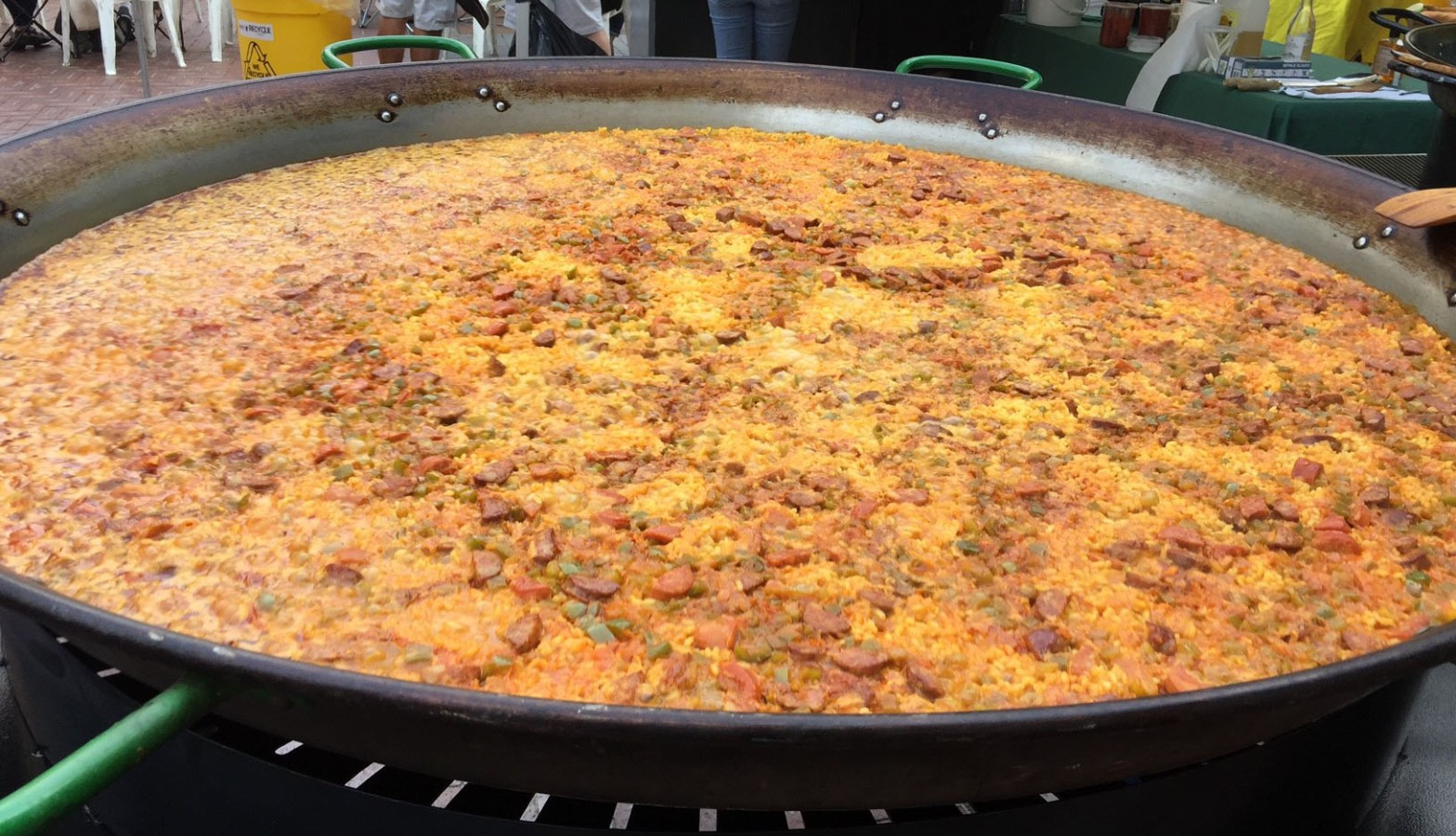 A giant pan of paella