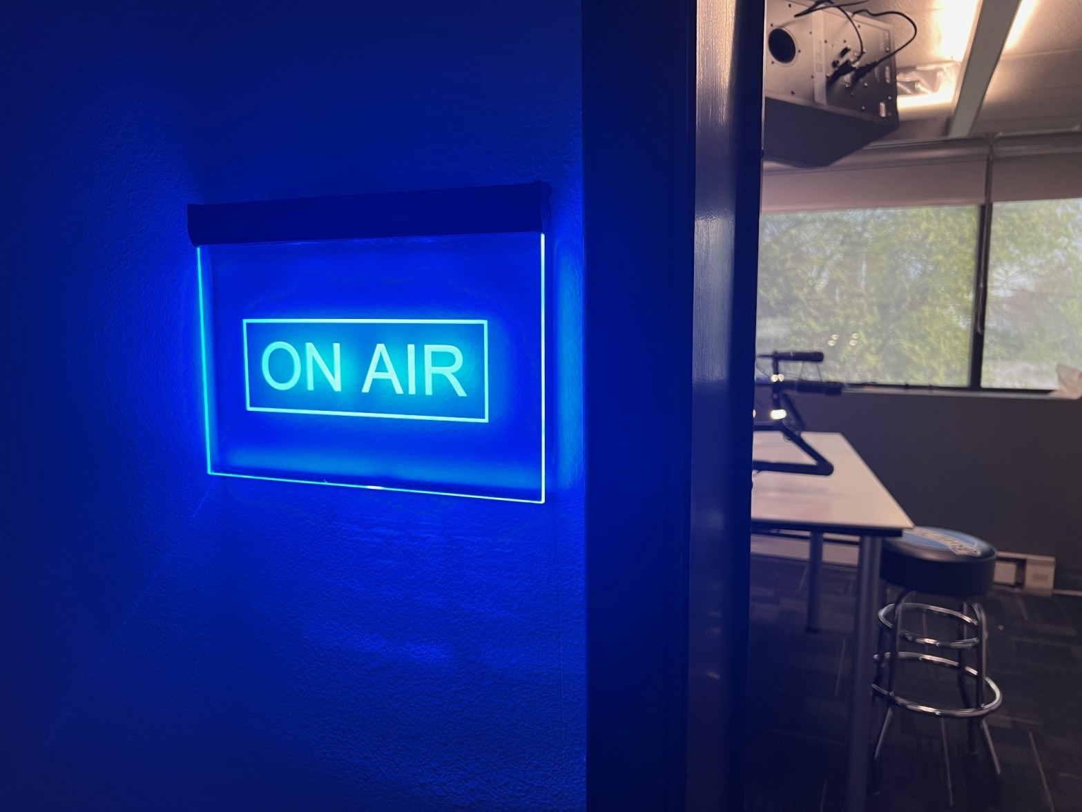 Lighted sign that says ON AIR