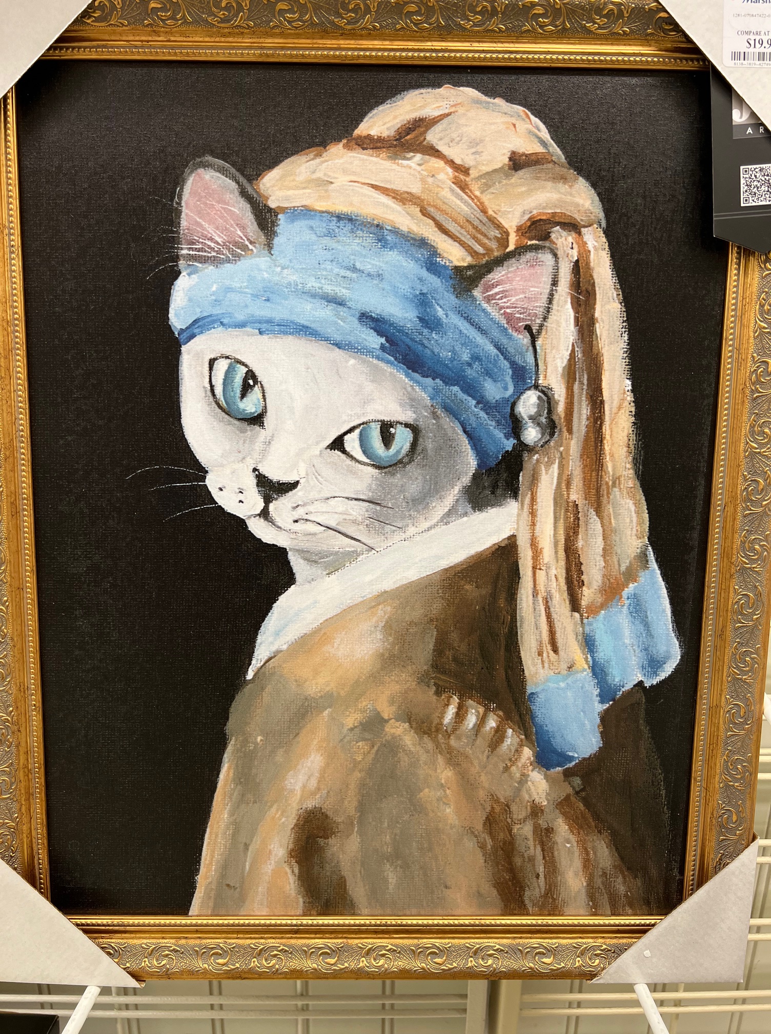 Siamese cat art that looks like the classic Girl with an Earring